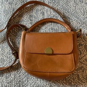 J.Crew Classic Brown Leather Crossbody Bag 👜